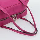 LOEWE Heritage Hand Bag Leather Pink Silver Auth 192717-7