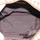 BURBERRY Nova Check Hand Bag Canvas Beige Gold Tone Auth 192718-12