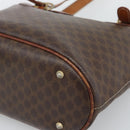 CELINE Macadam Tote Bag PVC Leather Brown Gold Tone Auth 192720-10