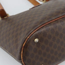 CELINE Macadam Tote Bag PVC Leather Brown Gold Tone Auth 192720-11