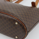 CELINE Macadam Tote Bag PVC Leather Brown Gold Tone Auth 192720-12