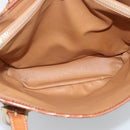 CELINE Macadam Tote Bag PVC Leather Brown Gold Tone Auth 192720-15