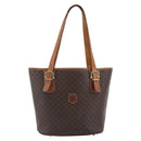 CELINE Macadam Tote Bag PVC Leather Brown Gold Tone Auth 192720-2