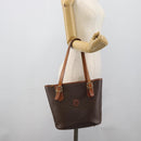 CELINE Macadam Tote Bag PVC Leather Brown Gold Tone Auth 192720-22