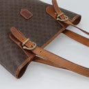 CELINE Macadam Tote Bag PVC Leather Brown Gold Tone Auth 192720-6