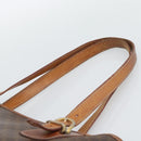 CELINE Macadam Tote Bag PVC Leather Brown Gold Tone Auth 192720-8