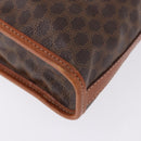 CELINE Macadam Clutch Bag PVC Leather Brown Gold Tone Auth 192724A-15