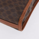 CELINE Macadam Clutch Bag PVC Leather Brown Gold Tone Auth 192724A-16