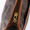 CELINE Macadam Clutch Bag PVC Leather Brown Gold Tone Auth 192724A-8