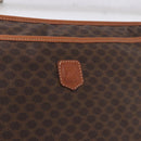 CELINE Macadam Clutch Bag PVC Leather Brown Gold Tone Auth 192724A-17