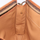 CELINE Macadam Clutch Bag PVC Leather Brown Gold Tone Auth 192724A-18