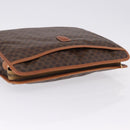 CELINE Macadam Clutch Bag PVC Leather Brown Gold Tone Auth 192724A-5