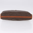 CELINE Macadam Clutch Bag PVC Leather Brown Gold Tone Auth 192724A-6
