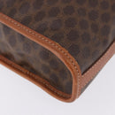 CELINE Macadam Clutch Bag PVC Leather Brown Gold Tone Auth 192724A-7