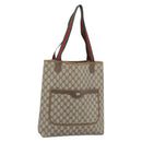 GUCCI GG Supreme Tote Bag PVC Leather Beige Auth 192725-1