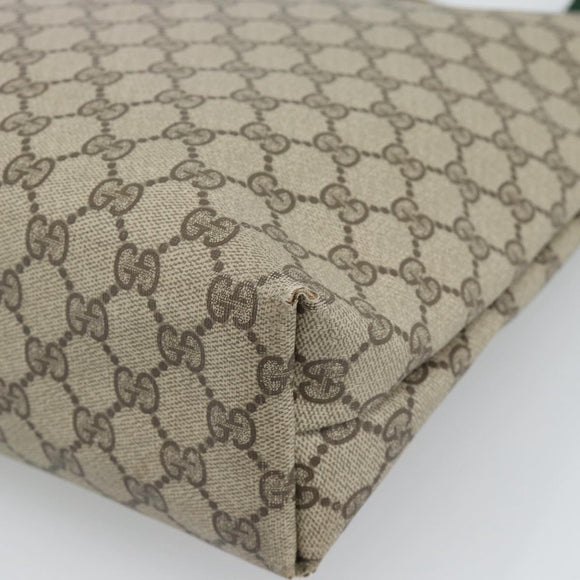 GUCCI GG Supreme Tote Bag PVC Leather Beige Auth 192725