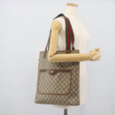 GUCCI GG Supreme Tote Bag PVC Leather Beige Auth 192725-21