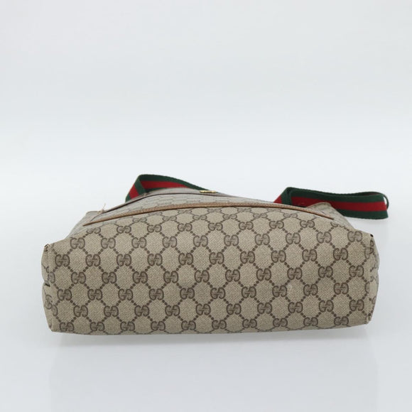 GUCCI GG Supreme Tote Bag PVC Leather Beige Auth 192725