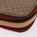 GUCCI Micro GG Shoulder Bag PVC Leather Beige Gold Tone Auth 192726-11