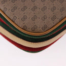 GUCCI Micro GG Shoulder Bag PVC Leather Beige Gold Tone Auth 192726-12
