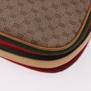 GUCCI Micro GG Shoulder Bag PVC Leather Beige Gold Tone Auth 192726-13