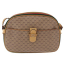 GUCCI Micro GG Shoulder Bag PVC Leather Beige Gold Tone Auth 192726-2