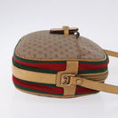 GUCCI Micro GG Shoulder Bag PVC Leather Beige Gold Tone Auth 192726-4