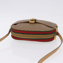 GUCCI Micro GG Shoulder Bag PVC Leather Beige Gold Tone Auth 192726-6