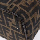 FENDI Zucca Canvas Vanity Cosmetic Pouch Brown Gold Tone Auth 192727-13