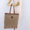 CELINE Macadam Tote Bag PVC Leather Beige Auth 192728-21