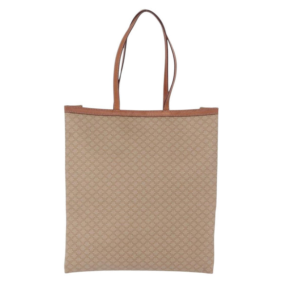 CELINE Macadam Tote Bag PVC Leather Beige Auth 192728