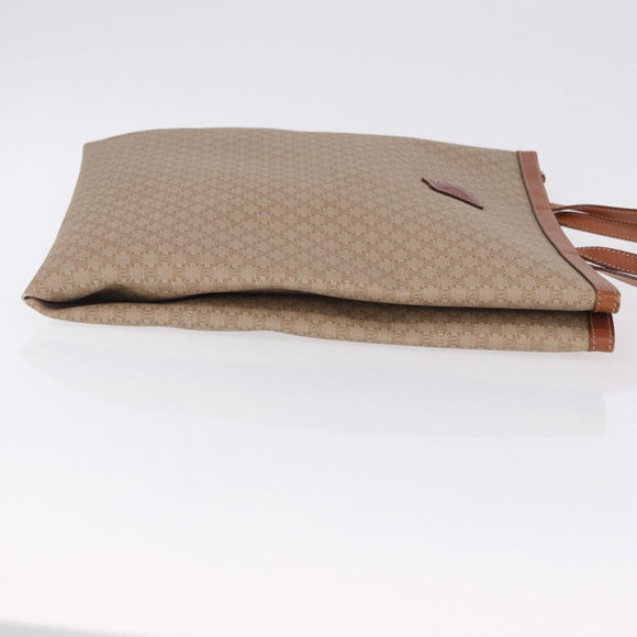 CELINE Macadam Tote Bag PVC Leather Beige Auth 192728