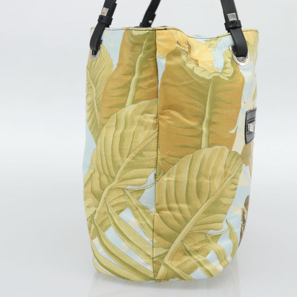 Salvatore Ferragamo Tote Bag Nylon Yellow Silver Auth 192729A