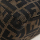 FENDI Zucca Canvas Mamma Baguette Shoulder Bag Brown Silver Auth 192730V-15