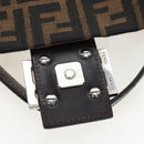 FENDI Zucca Canvas Mamma Baguette Shoulder Bag Brown Silver Auth 192730V-9