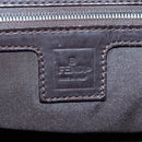 FENDI Zucca Canvas Mamma Baguette Shoulder Bag Brown Silver Auth 192730V-21