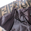 FENDI Zucca Canvas Mamma Baguette Shoulder Bag Brown Silver Auth 192730V-23