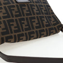 FENDI Zucca Canvas Mamma Baguette Shoulder Bag Brown Silver Auth 192730V-6