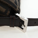 FENDI Zucca Canvas Mamma Baguette Shoulder Bag Brown Silver Auth 192730V-8