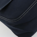 FENDI Mamma Baguette Shoulder Bag Canvas Navy Silver Auth 192731SV-15