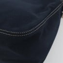 FENDI Mamma Baguette Shoulder Bag Canvas Navy Silver Auth 192731SV-16