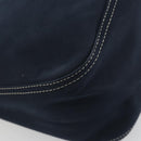 FENDI Mamma Baguette Shoulder Bag Canvas Navy Silver Auth 192731SV-17