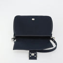 FENDI Mamma Baguette Shoulder Bag Canvas Navy Silver Auth 192731SV-20