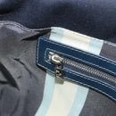 FENDI Mamma Baguette Shoulder Bag Canvas Navy Silver Auth 192731SV-24