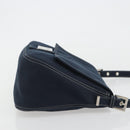 FENDI Mamma Baguette Shoulder Bag Canvas Navy Silver Auth 192731SV-3
