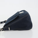 FENDI Mamma Baguette Shoulder Bag Canvas Navy Silver Auth 192731SV-4