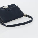 FENDI Mamma Baguette Shoulder Bag Canvas Navy Silver Auth 192731SV-7