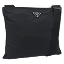 PRADA Shoulder Bag Nylon Black Silver Auth 192732A-1