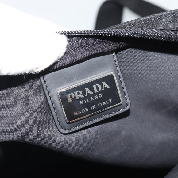 PRADA Shoulder Bag Nylon Black Silver Auth 192732A