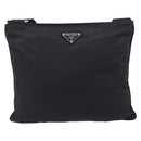 PRADA Shoulder Bag Nylon Black Silver Auth 192732A-2